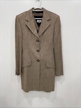 Oliver Made in Italy 2-Piece Blazer & Vest Set‎ Size 44 Beige Black Vintage